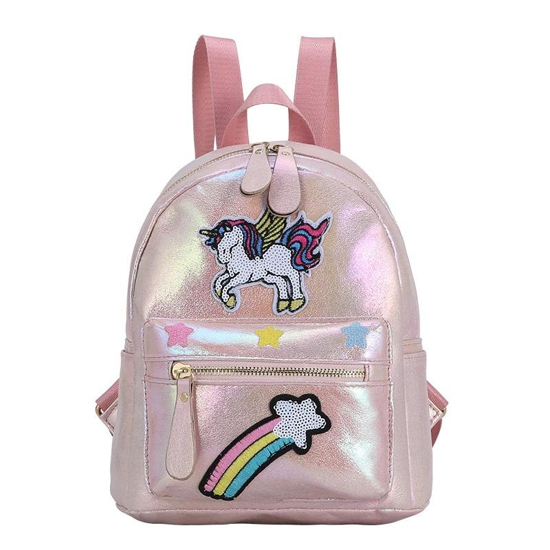 Cartable licorne rose pâle élégant