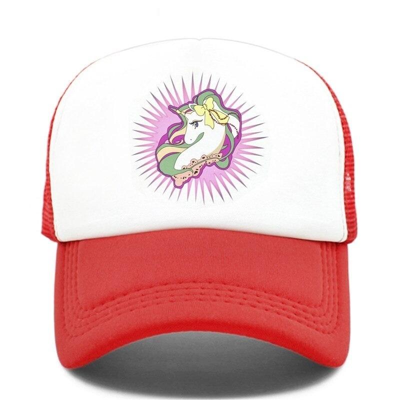 Casquette licorne rouge vue avant