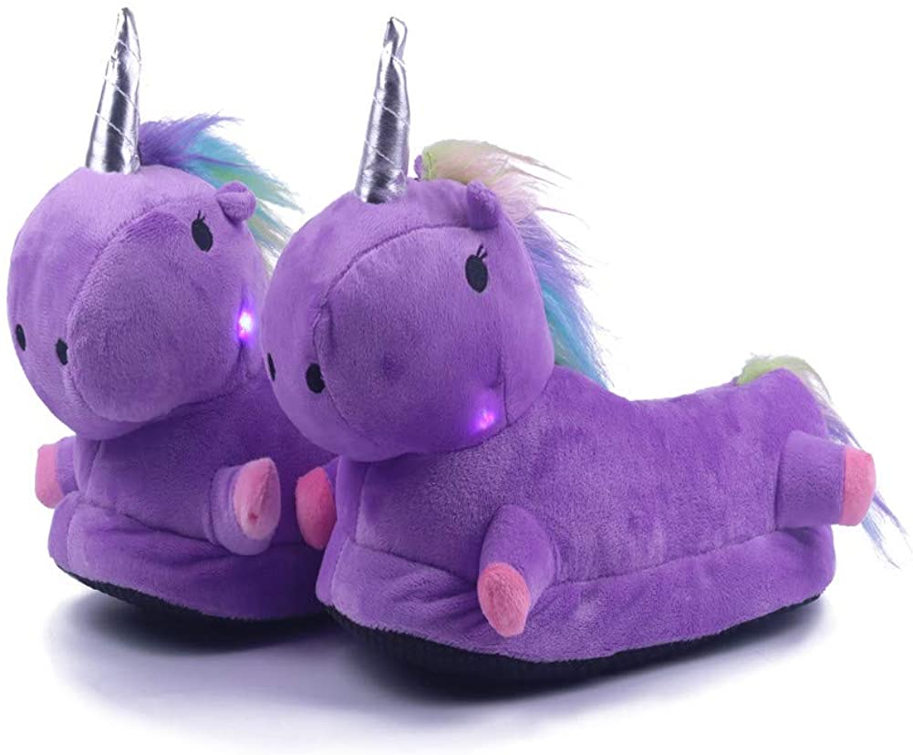 Chaussons licorne en lumière