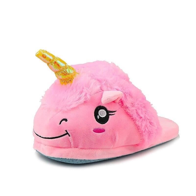 Chaussons licorne en coton rose