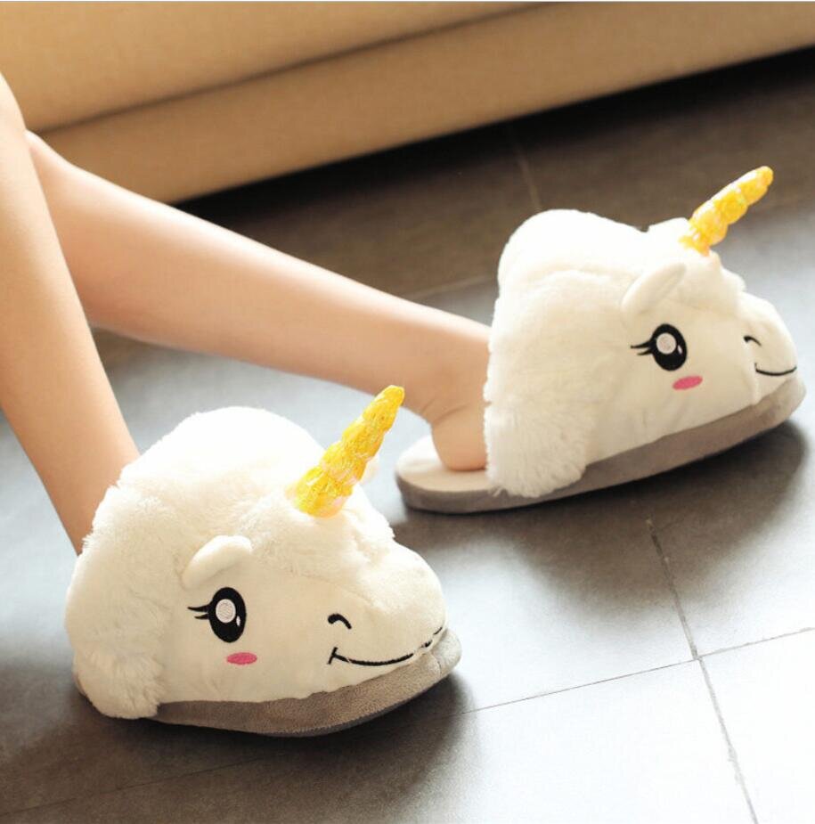 Chaussons licorne colorés