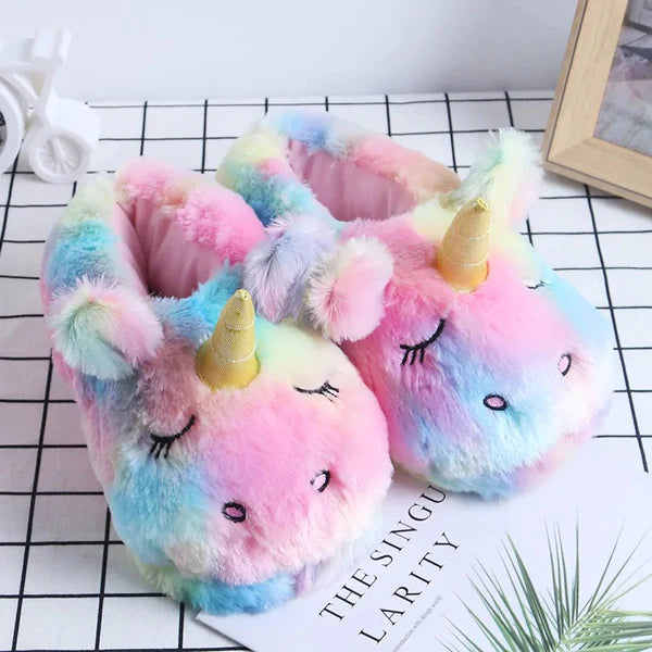Chaussons Ma Licorne en peluche