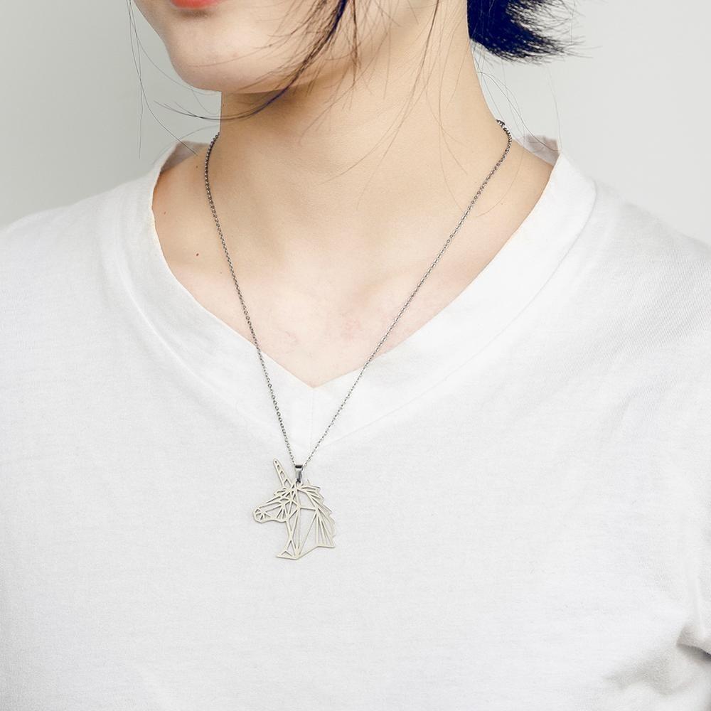 Pendentif licorne géométrique