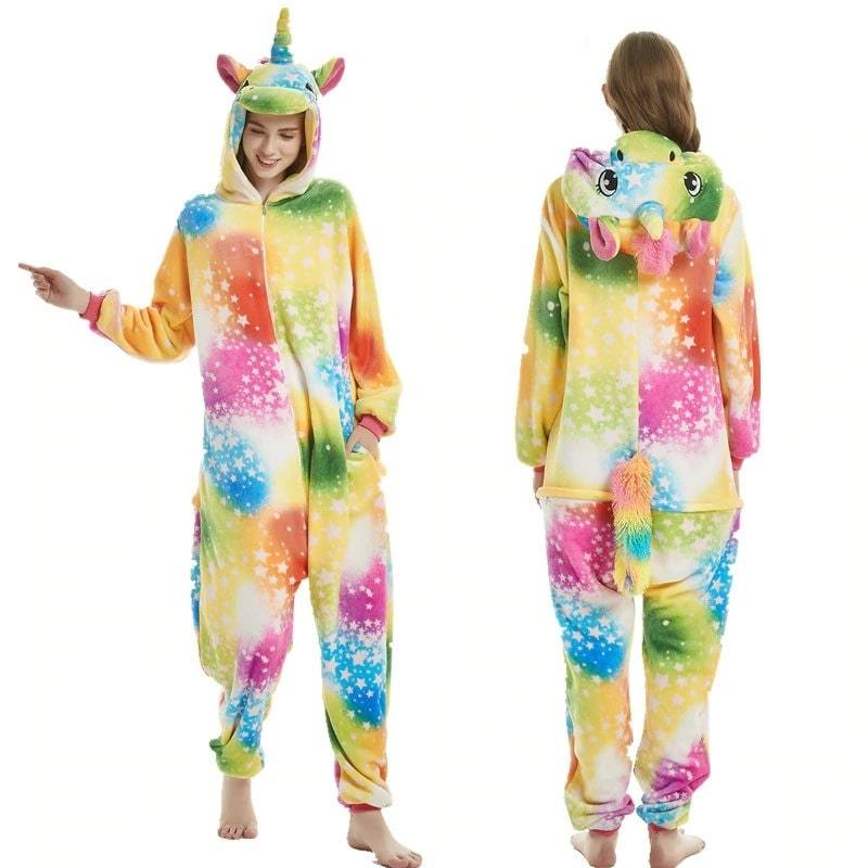 Combinaison licorne colorée avec capuche