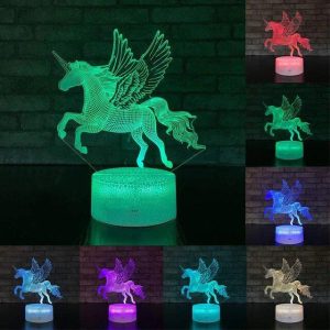 Lampe 3D Licorne illuminée