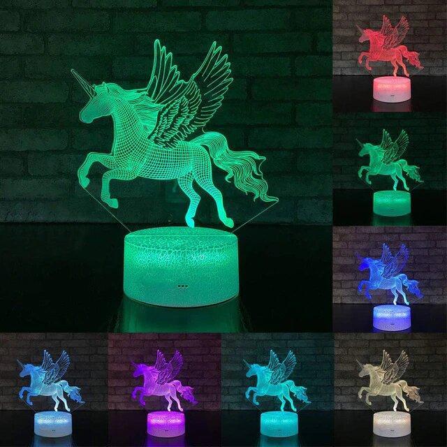 Lampe 3D Licorne illuminée