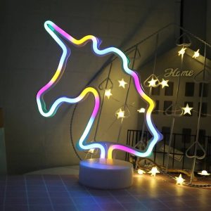 Éclairage féerique licorne néon