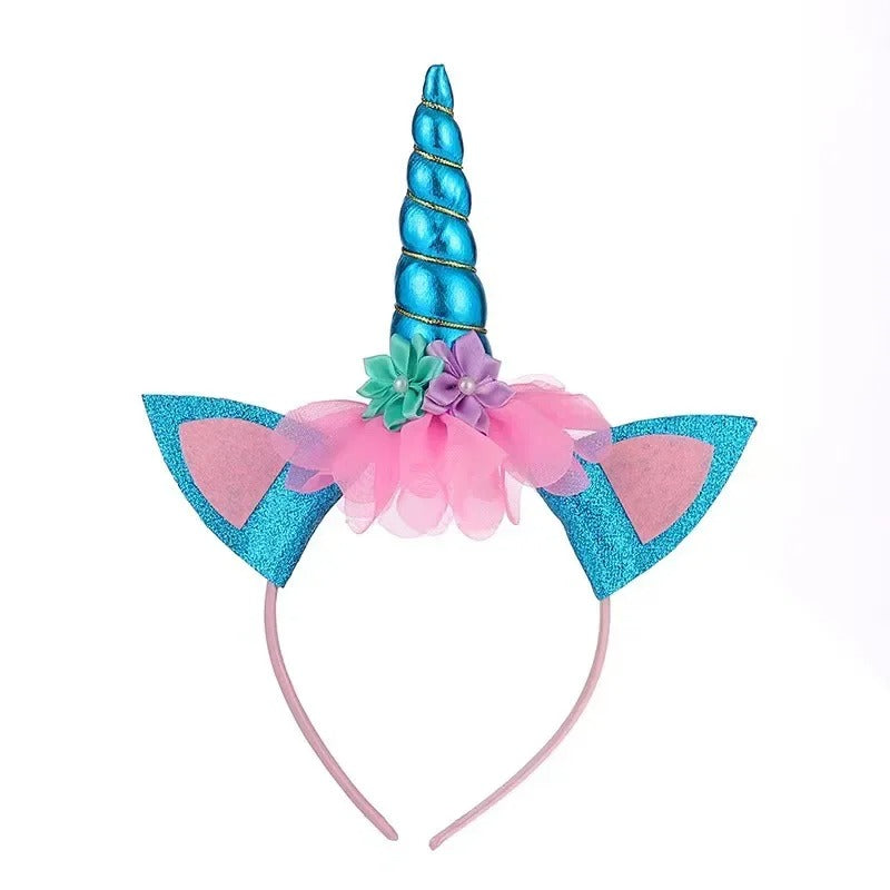 Serre-tête licorne bleu