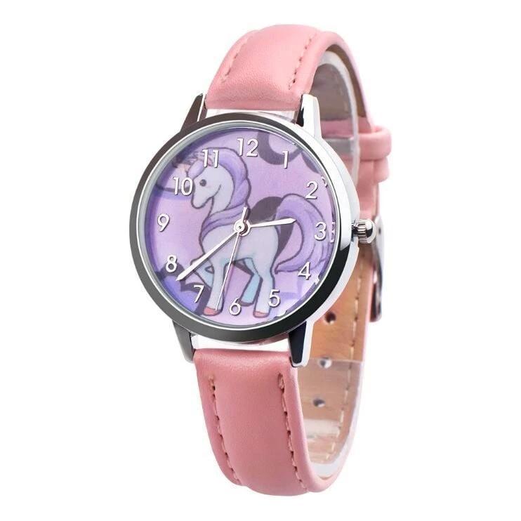 Montre licorne rose éclatant