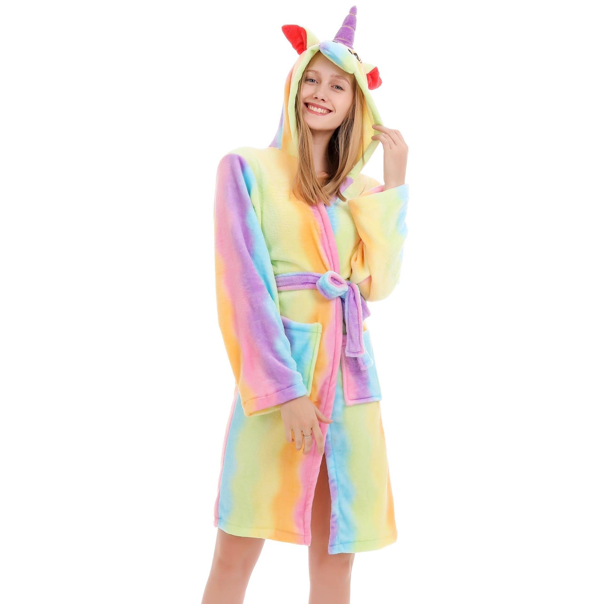 Peignoir licorne arc-en-ciel