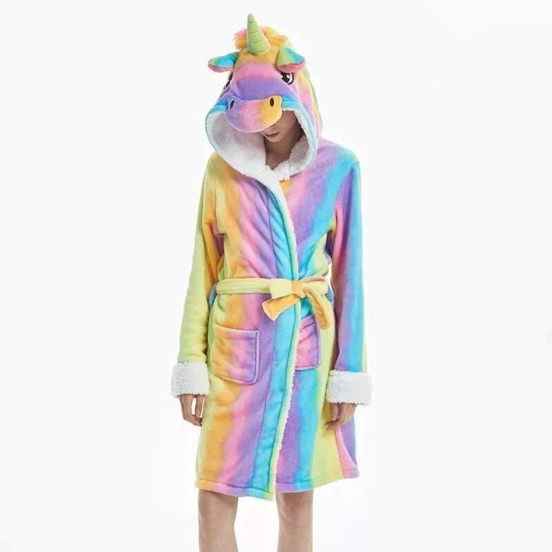 Peignoir licorne multicolore confortable