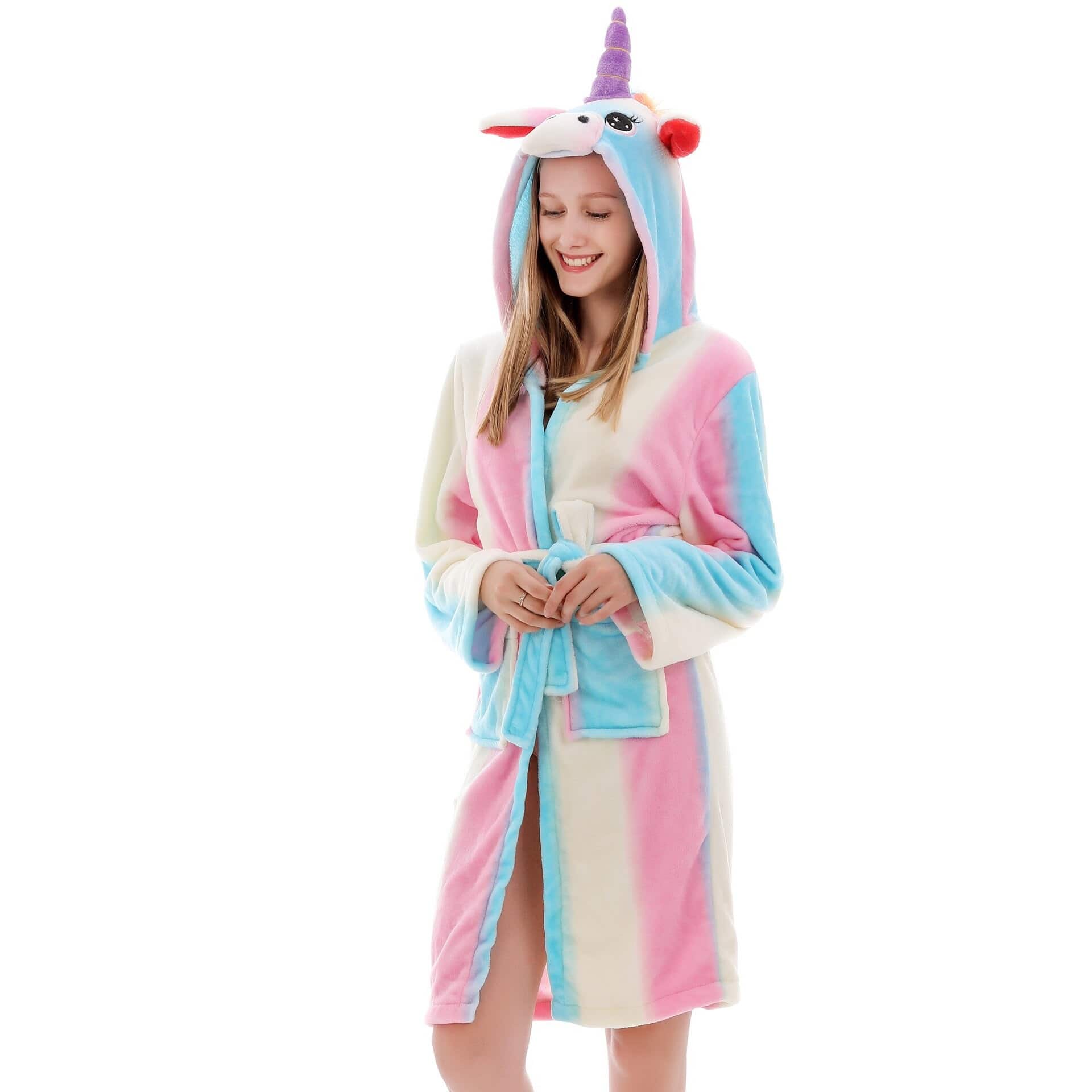 Peignoir en licorne coloré