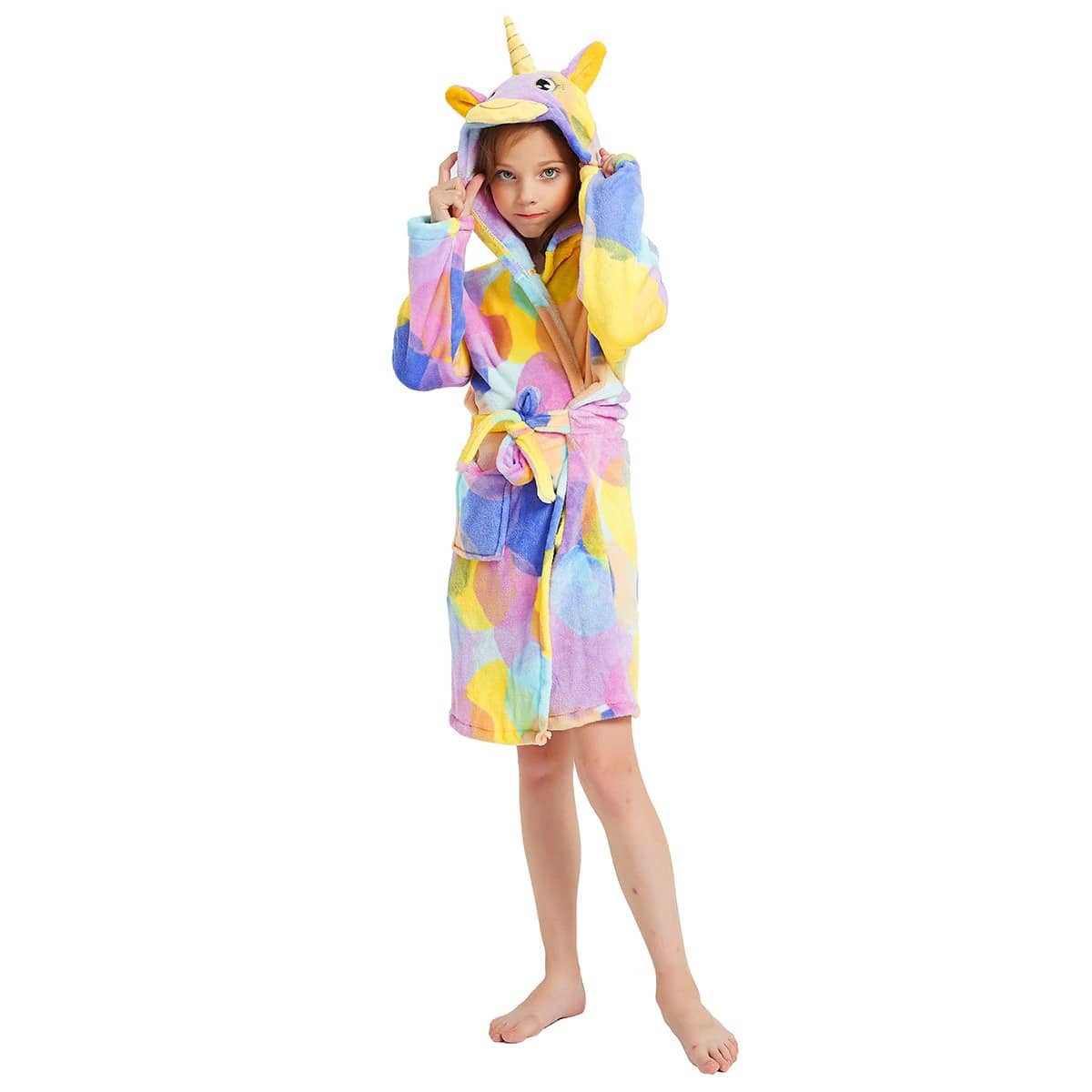 Peignoir licorne avec capuche