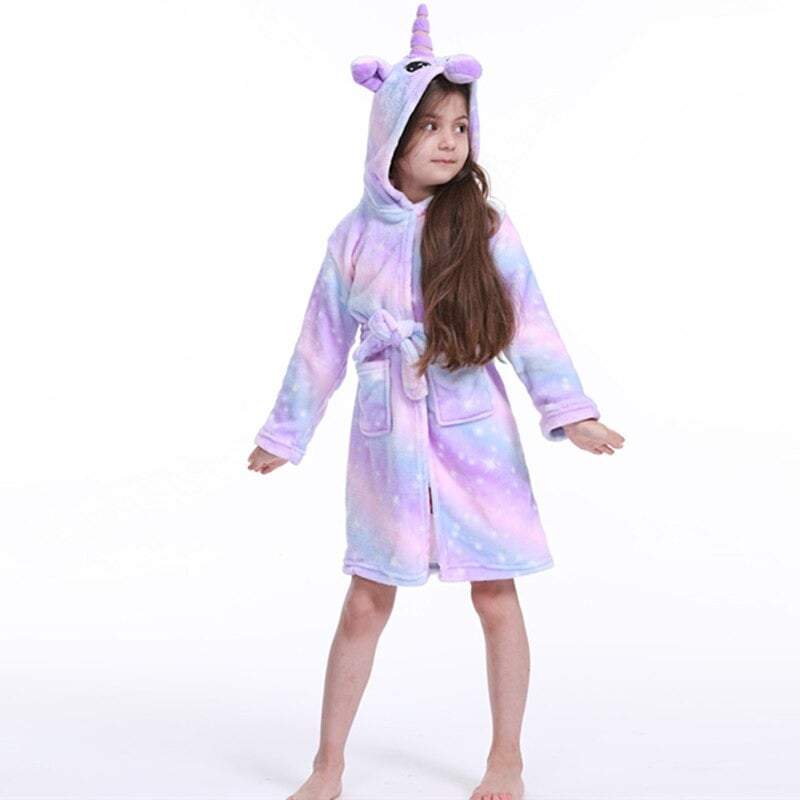 Peignoir licorne violet