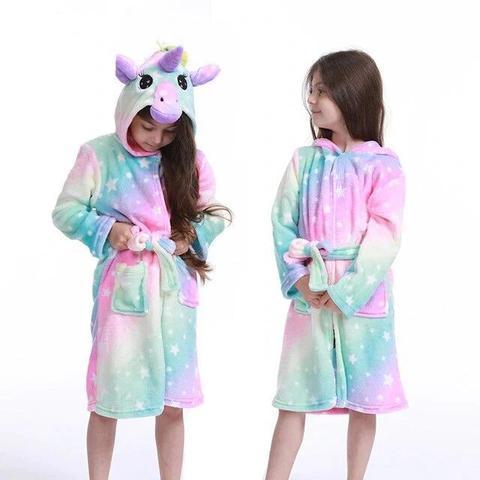 Peignoir licorne coloré