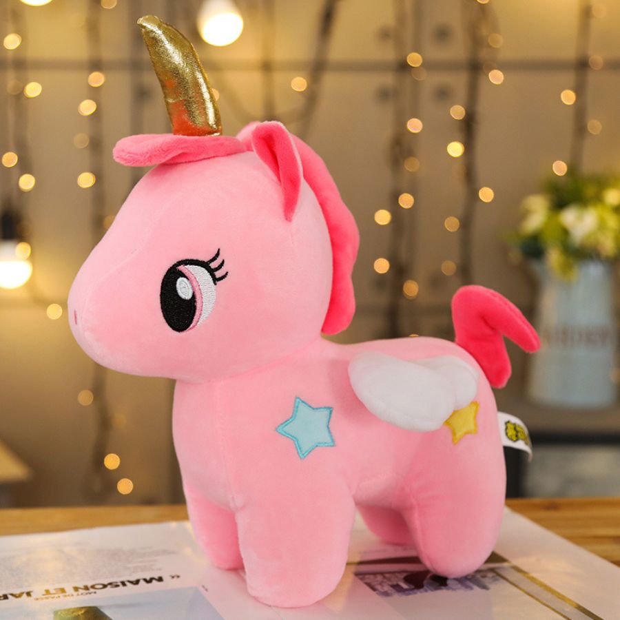 Peluche licorne rose