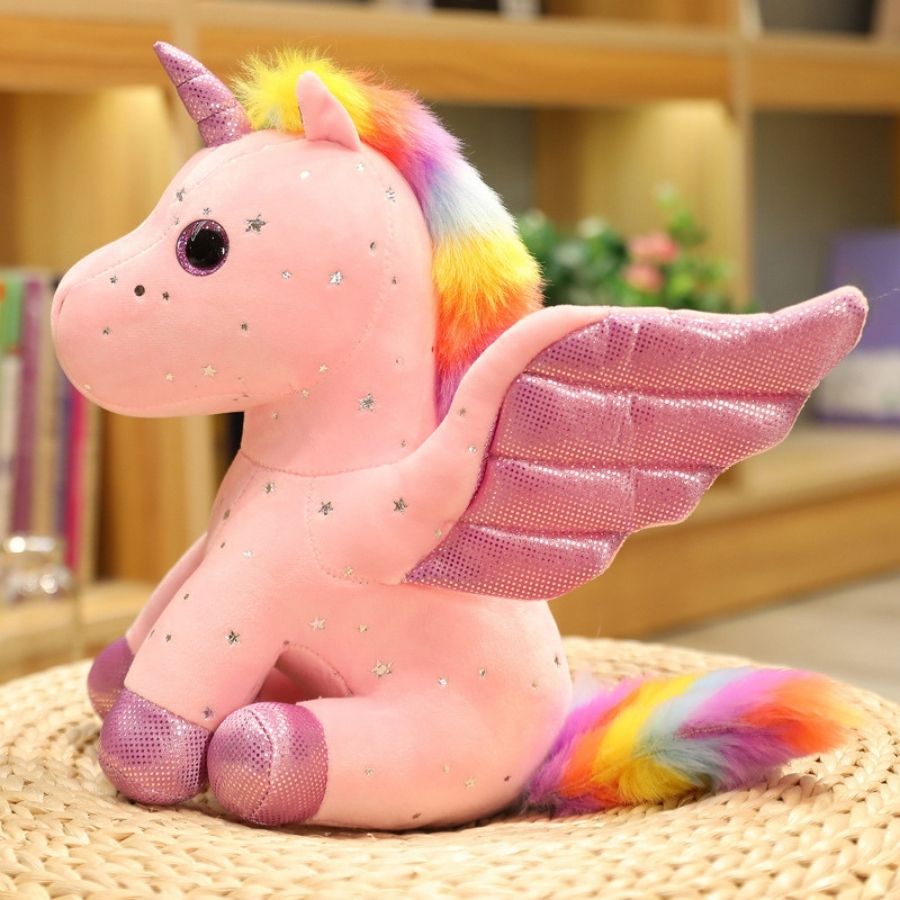 Peluche licorne étoilée bleue