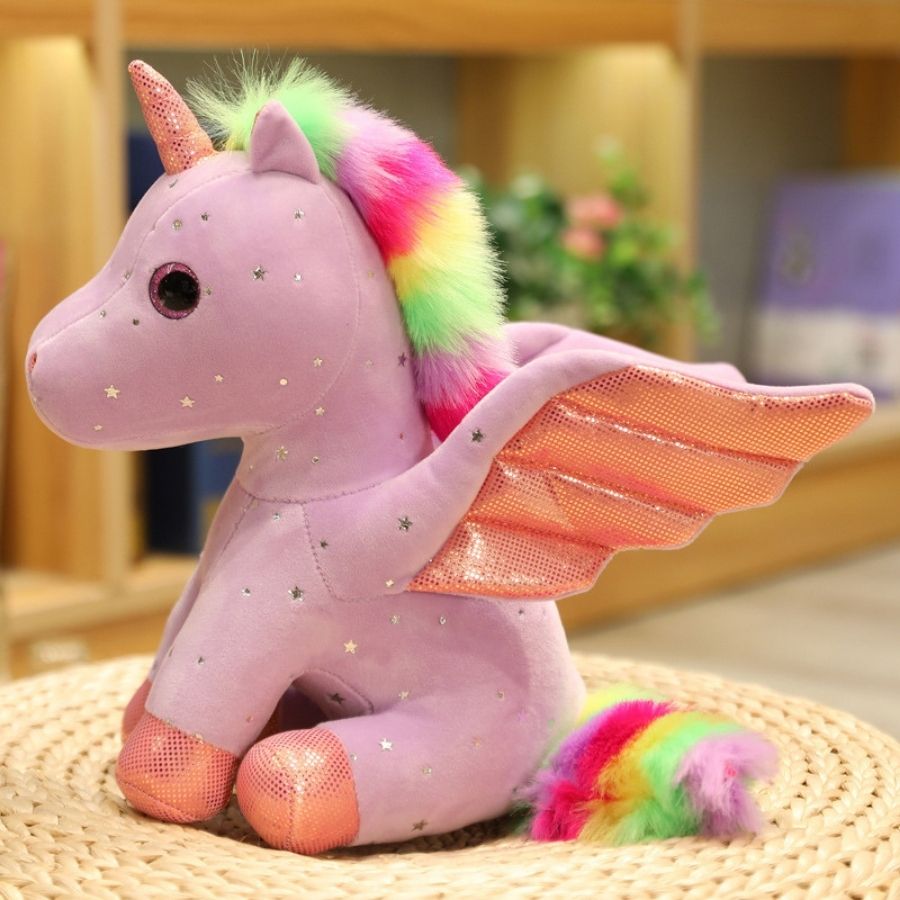 Peluche licorne étoilée blanche