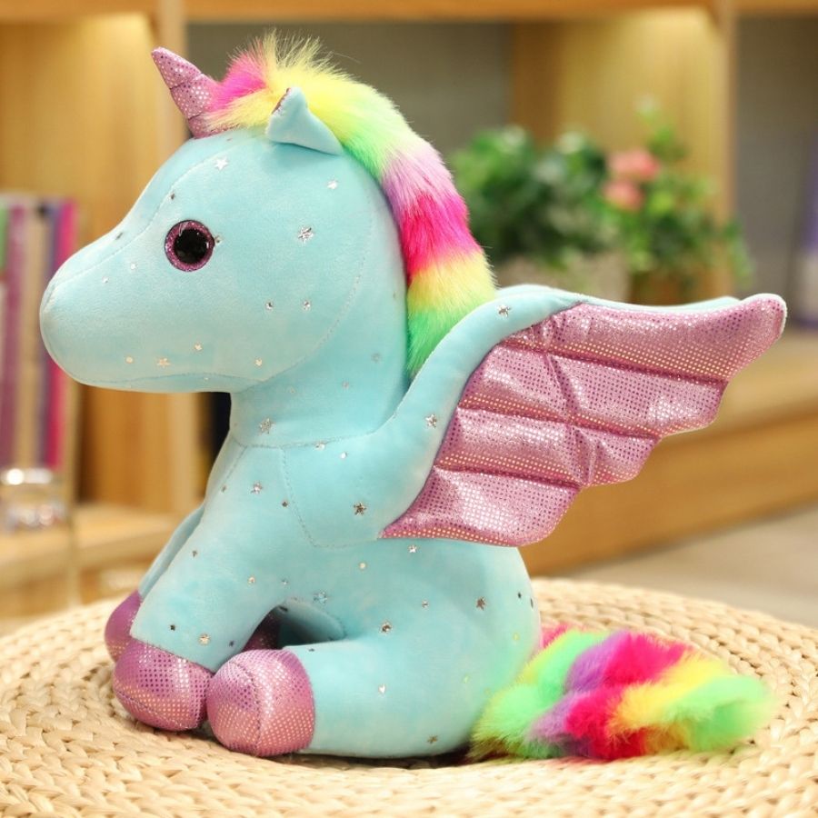 Peluche licorne étoilée violette