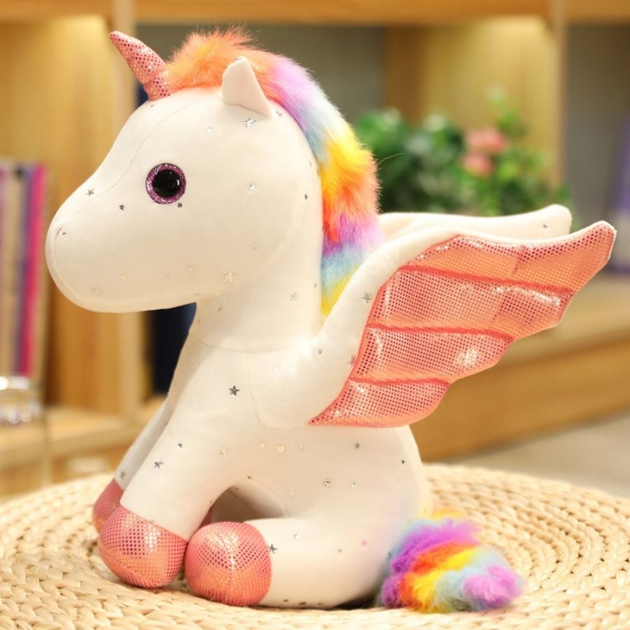 Peluche licorne arc-en-ciel