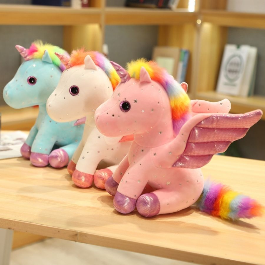 Peluche licorne étoilée rose