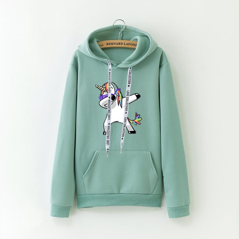 pull licorne vert