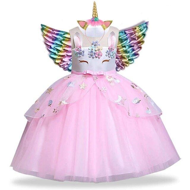 robe licorne multicolore fille