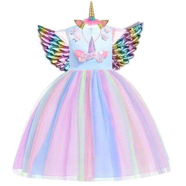 Robe licorne colorée enfant
