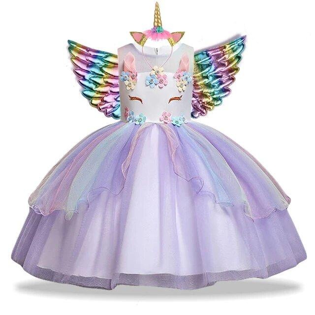 Robe licorne colorée fille