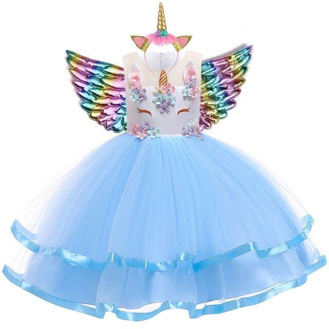 Robe licorne princesse bleue