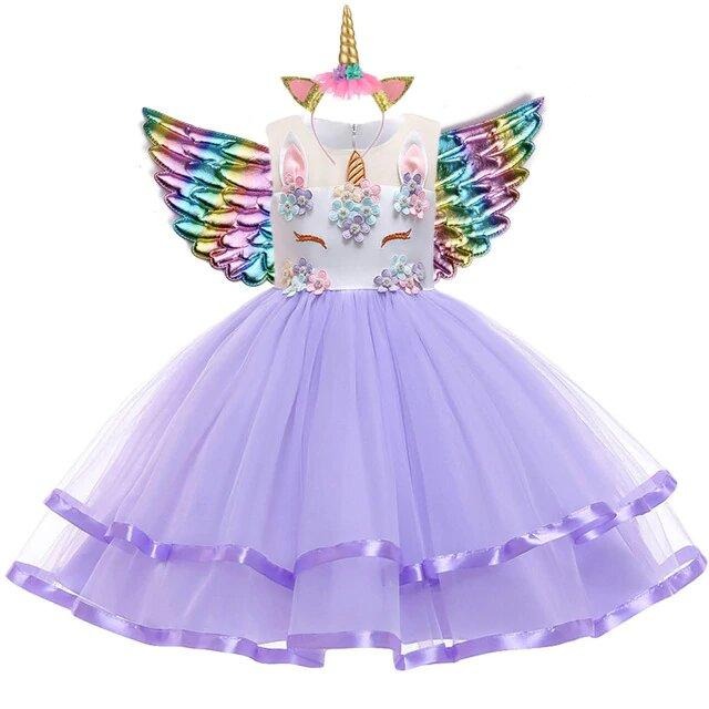 Robe licorne violette pour enfant