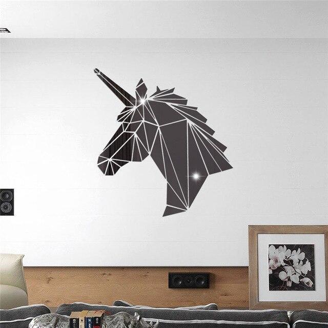 Stickers muraux licorne noire