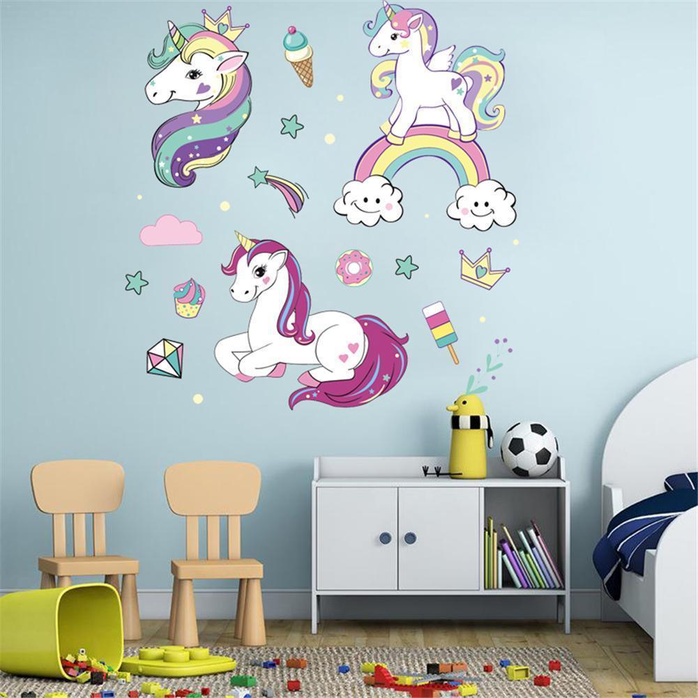 Licorne colorée mur