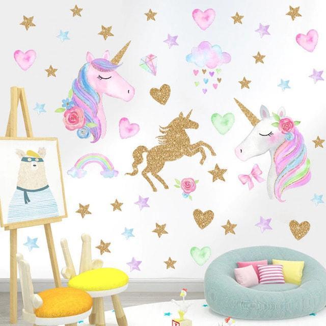 Sticker licorne coloré