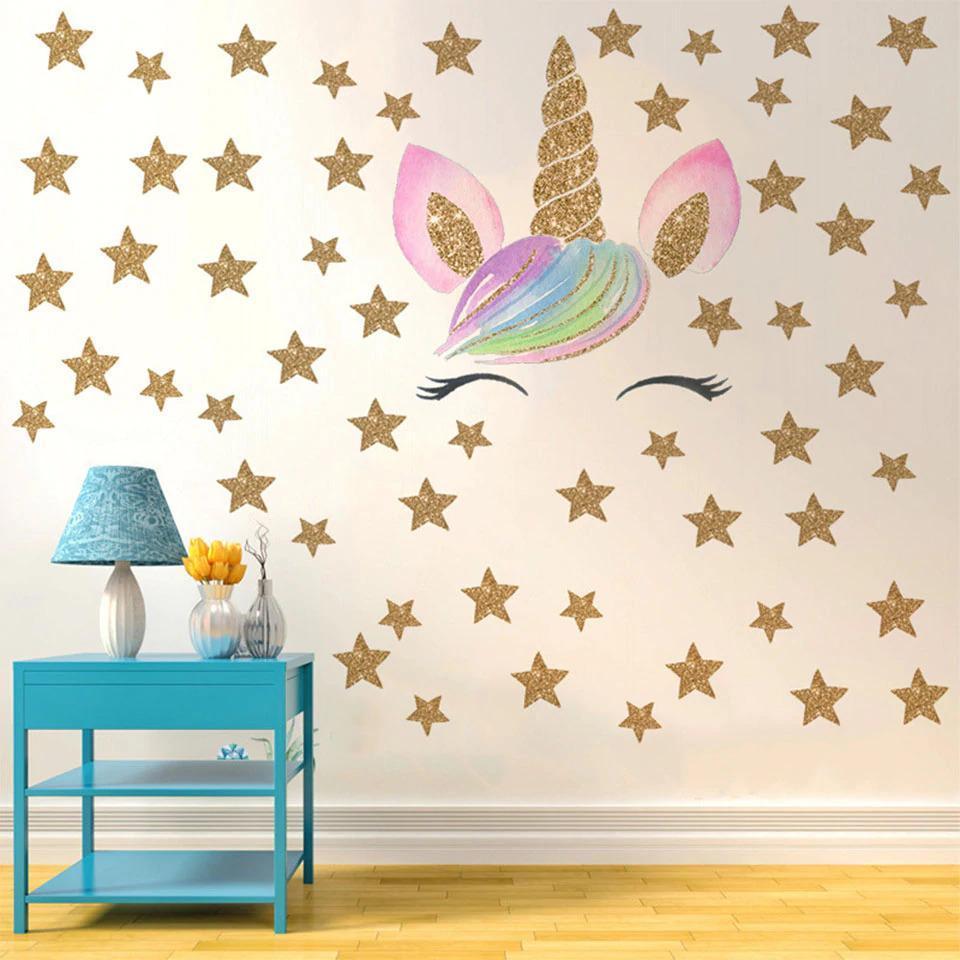 Sticker licorne pailleté élégant