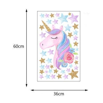 sticker licorne multicolore