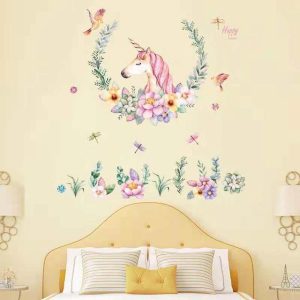Sticker mural licorne magique