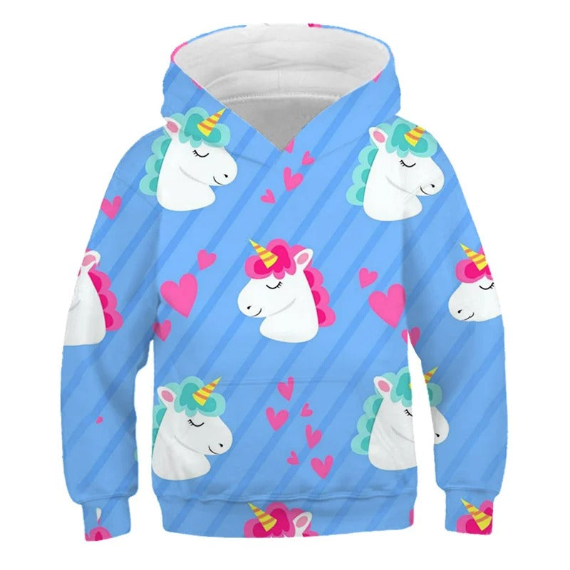 Sweat bleu avec licorne