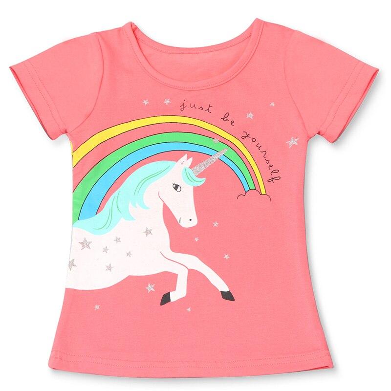 T-Shirt Licorne Rouge Vue Devant