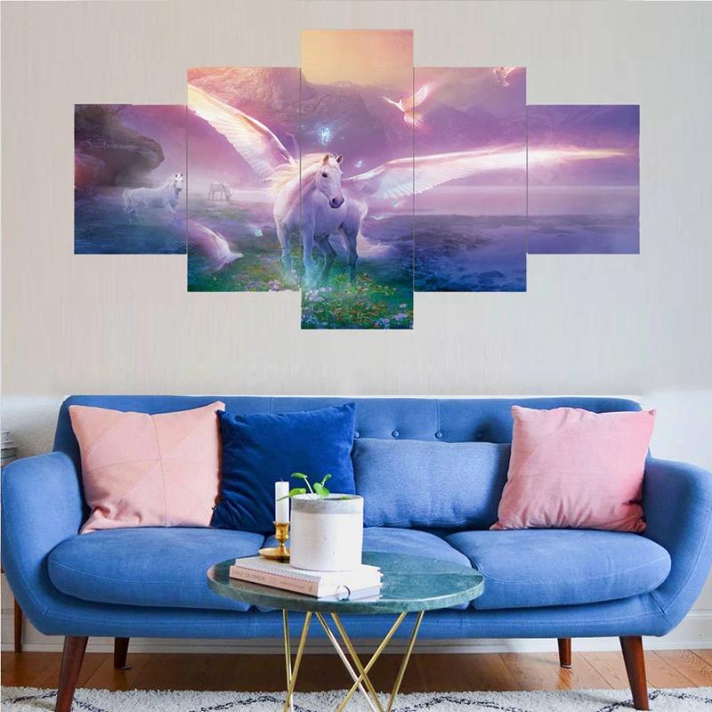Tableau Licorne avec ailes