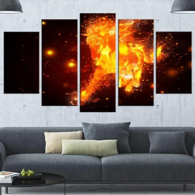 Tableau Licorne Feu vibrant