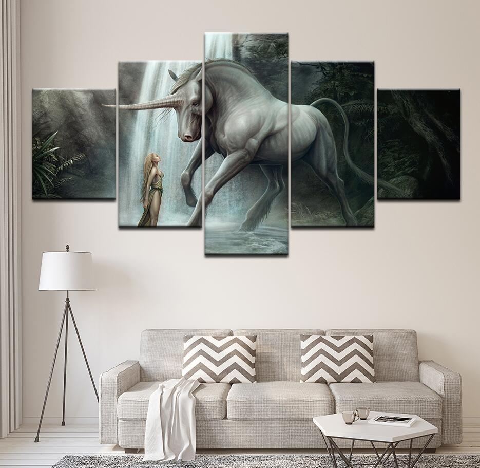 Vue frontale tableau licorne