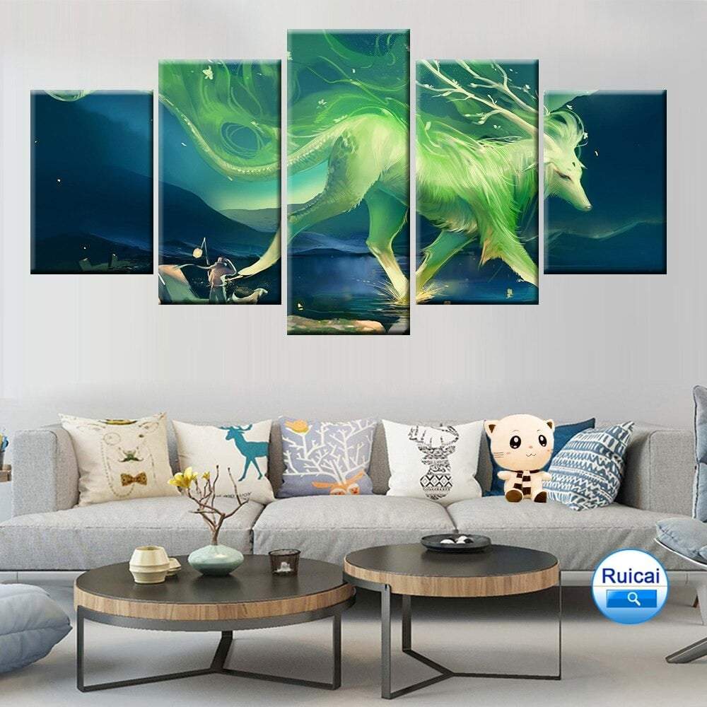 Tableau licorne accroché au mur