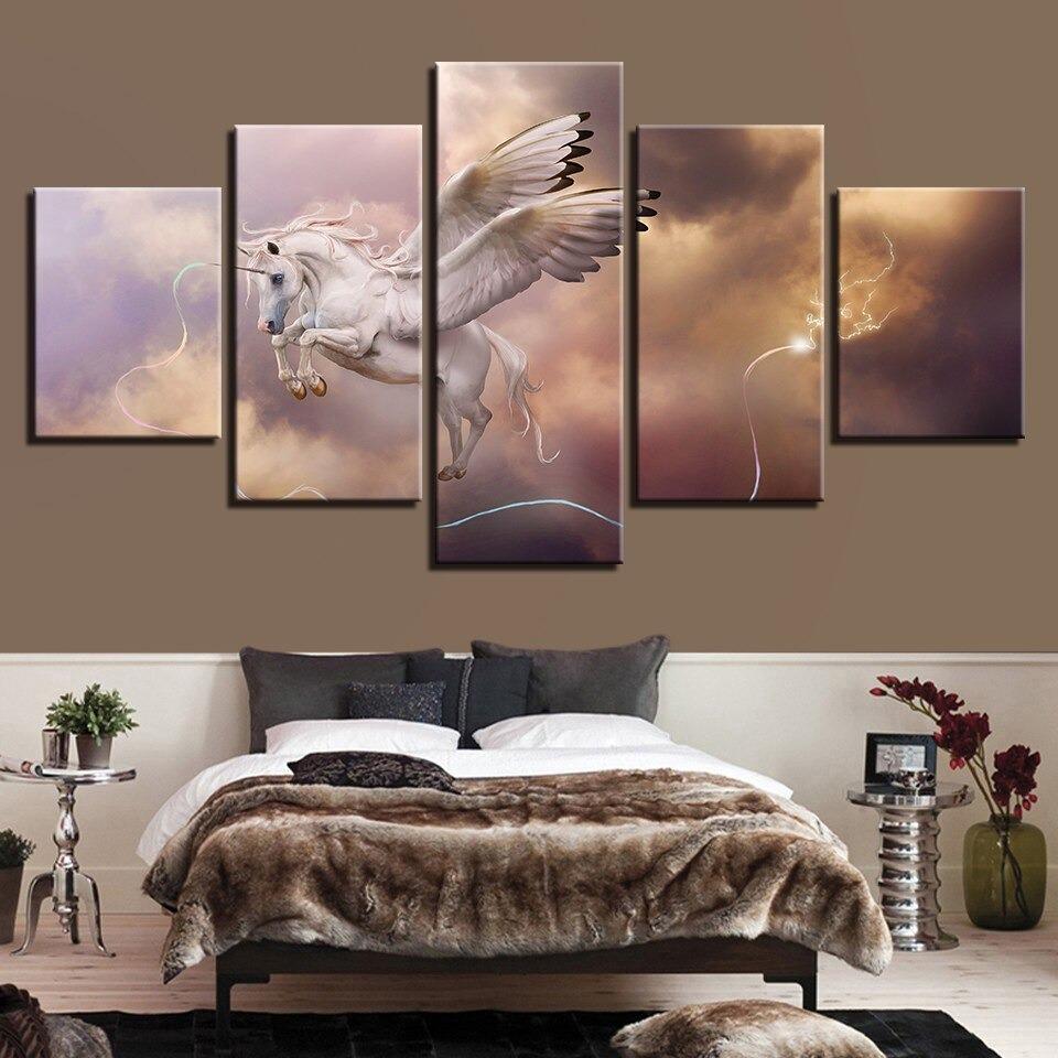 Tableau licorne en vol