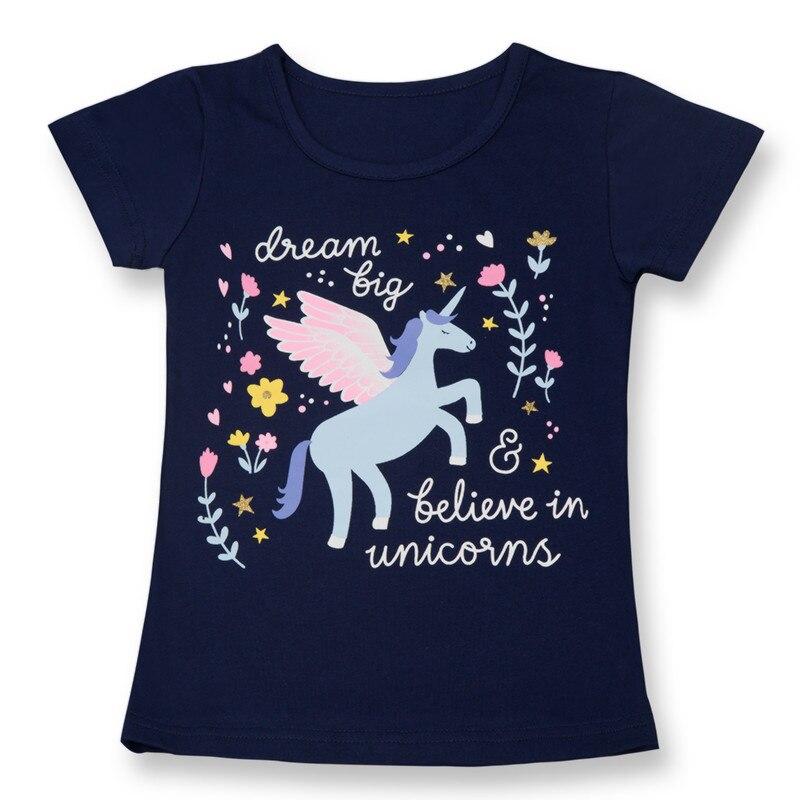 T-shirt licorne de couleur bleue