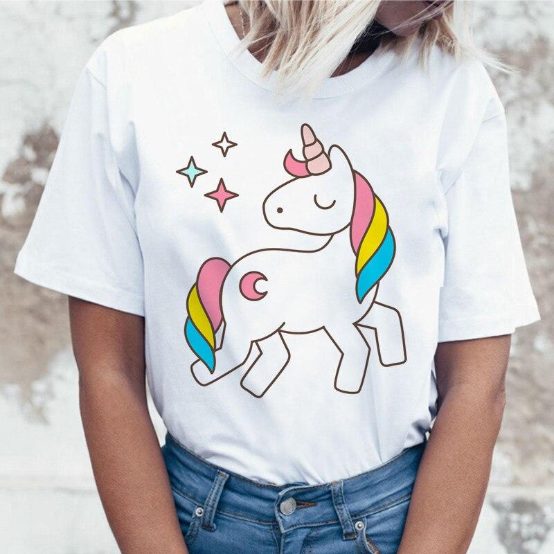 T-Shirt Licorne blanc vibrant