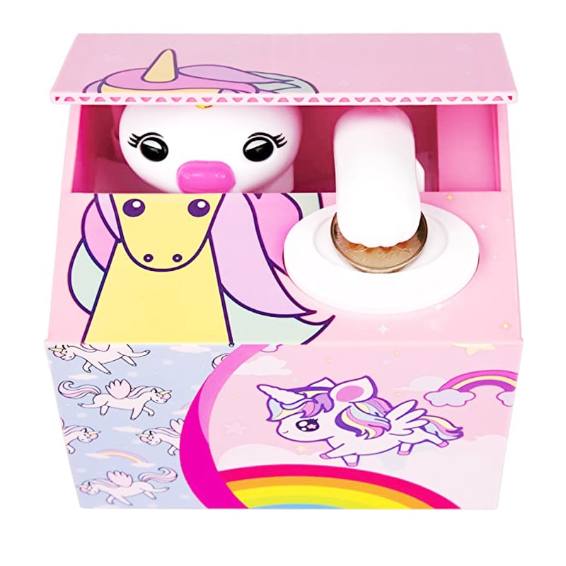 Tirelire Licorne rose plastique