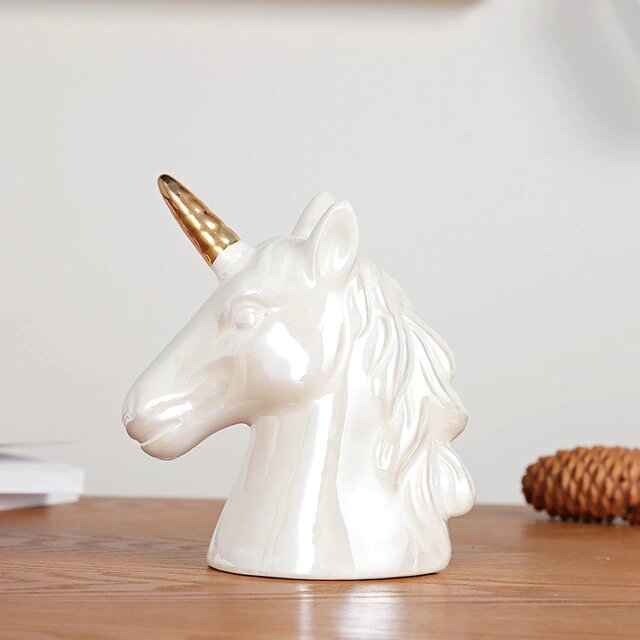 tirelire licorne blanche céramique