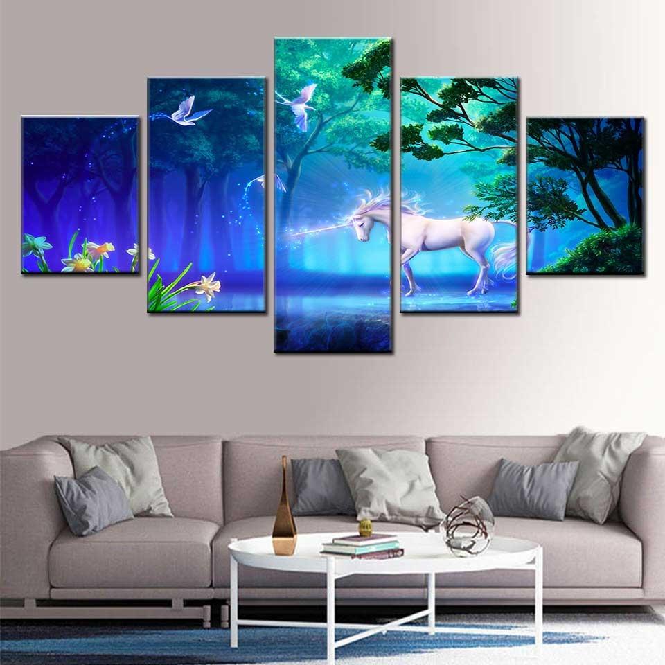 Tableau licorne eau et lumière