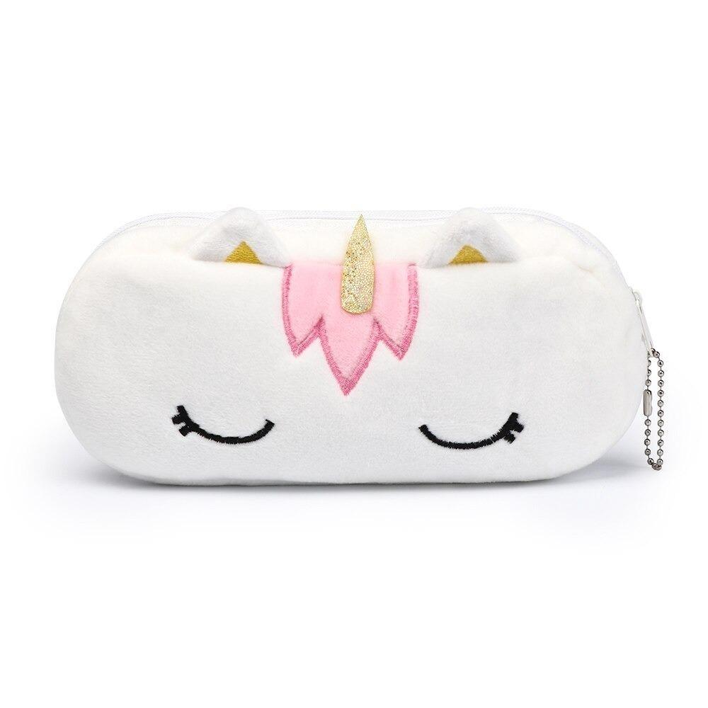Trousse licorne blanche en gros plan